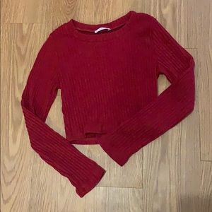 Long sleeve knitted crop top